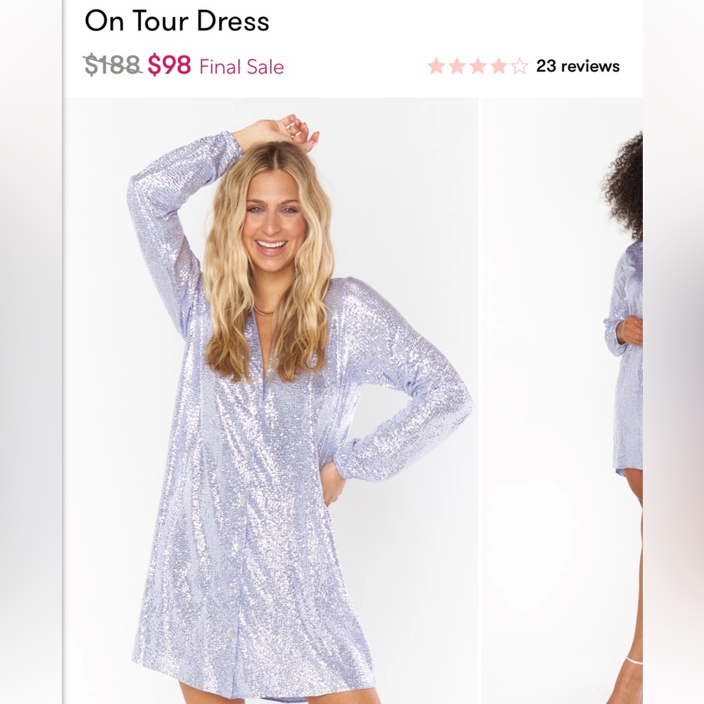 Show Me Your Mumu On Tour Sequin Shirt Dress - Purple / Lavender